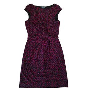 Lauren Ralph Lauren Print Sheath Dress Size 14 Shaping Lined Stretch